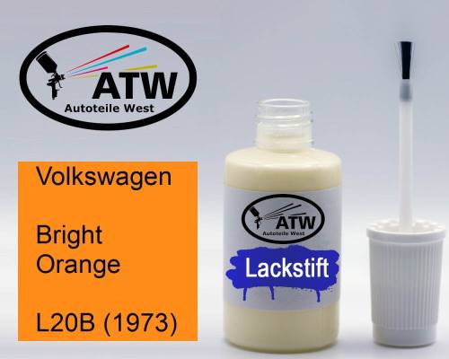 Volkswagen, Bright Orange, L20B (1973): 20ml Lackstift, von ATW Autoteile West.